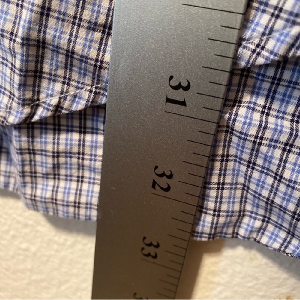 Ralph‎ Lauren Shirt Mens Size 16.5 Yarmouth Blue Plaid Button Down Oxford Pony - Picture 6 of 7